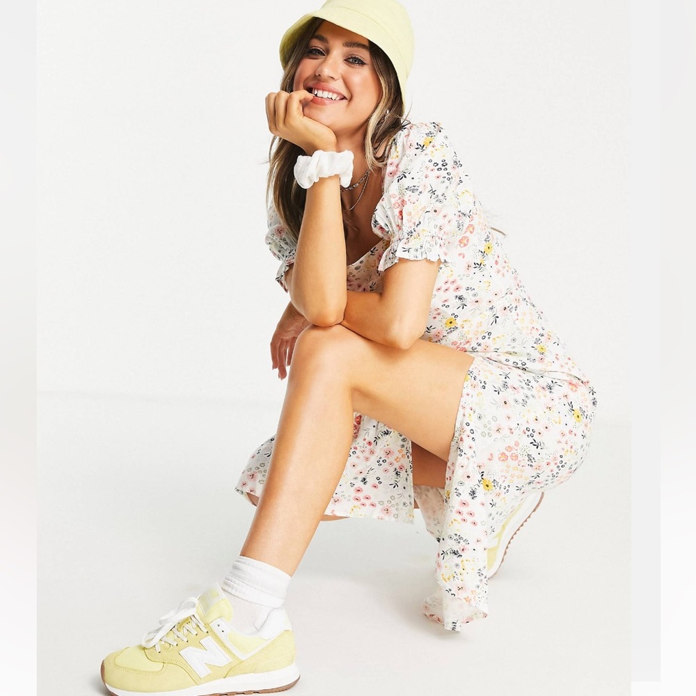 Influence midi floral with tie back